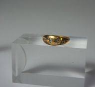 18ct Gold Diamond Ring, Set with three small diamond stones, Hallmarks for Birmingham, year date