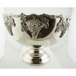 Large Silver Plated Punch Bowl, Decorated with applied fruit, raised on a circular foot, 27cm