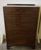 Mahogany Chest of Drawers, Having two small drawers above four long drawers, 115cm high, 77cm