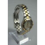 Tag Heur Aquaracer 18ct Yellow Gold and Diamond Stainless Steel Ladies Wristwatch, Having a faux