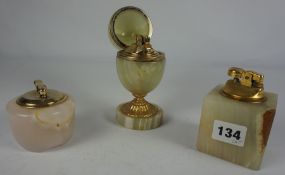 Assorted Onyx Table Lighters, Also with similar examples, (18)