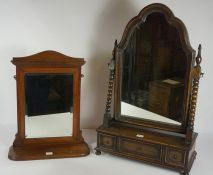 Jacobean Style Oak Toilet Mirror, Having three small drawers, 77cm high, also with a hanging