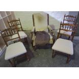 Set of Four Mahogany Parlour Chairs, 88cm high, also with a Victorian mahogany framed parlour
