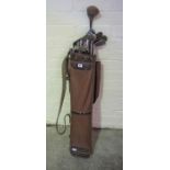 Bag of Metal Shafted Golf Clubs