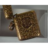 9ct Gold Vesta Case, Monogrammed cartouche to front, stamped 375, 9.6 grams