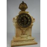 Royal Worcester Blush Ivory Porcelain Mantel Clock, circa late 19th century, Possibly designed by