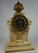 Royal Worcester Blush Ivory Porcelain Mantel Clock, circa late 19th century, Possibly designed by