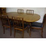Mahogany Extending Dining Table, 75cm high, 182cm long, 100cm wide, also with a set of six bar