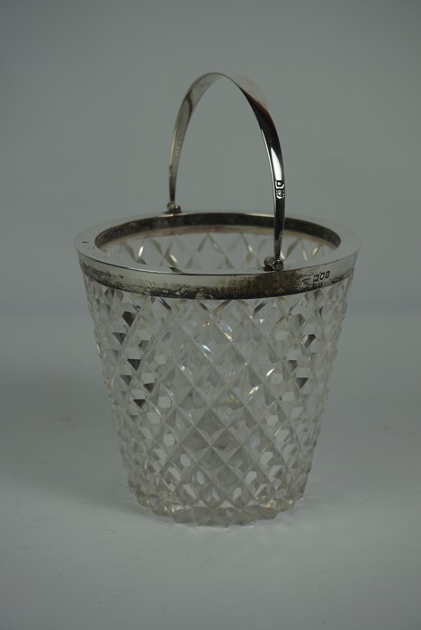 Edward VII Silver Mounted Glass Ice Bucket, Hallmarks for John Grinsell & Sons, London 1903-04, - Image 2 of 12