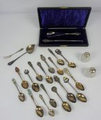 Collection of Silver Souvenir Spoons, Some examples with enamelled stems, hallmarked to some and