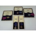 Five Scottish Dance Medals, To include two silver examples with gold cartouche, also a silver and