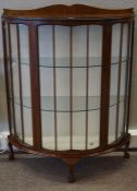 Vintage Walnut China Cabinet, Enclosing glass shelves, 129cm high, 100cm wide