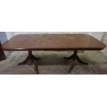 Reproduction Twin Pedestal Dining Table, Having a snap action tilt top, with spare leaf, 76cm
