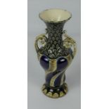 Continental Glazed Pottery Vase, Having twin handles, stamped PB, with anchor mark to underside,