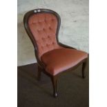Reproduction Gossip Chair, Upholstered in pink button back velour, 90cm high