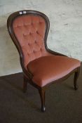 Reproduction Gossip Chair, Upholstered in pink button back velour, 90cm high