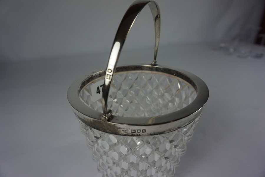 Edward VII Silver Mounted Glass Ice Bucket, Hallmarks for John Grinsell & Sons, London 1903-04, - Image 6 of 12