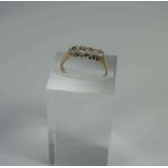 18ct Gold Diamond Four Stone Ladies Ring, Set with four small diamond stones, stamped 18ct, gross