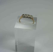 18ct Gold Diamond Four Stone Ladies Ring, Set with four small diamond stones, stamped 18ct, gross