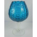 Blue Glass Vase, Modelled as a goblet, raised on a circular foot, 39cm highCondition reportIn our
