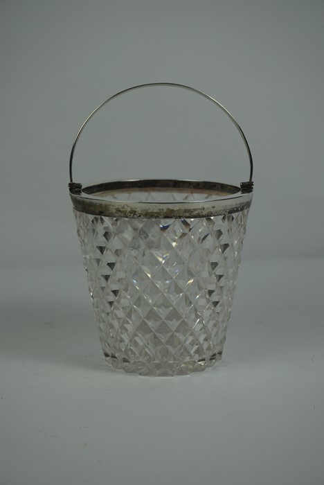 Edward VII Silver Mounted Glass Ice Bucket, Hallmarks for John Grinsell & Sons, London 1903-04,