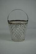 Edward VII Silver Mounted Glass Ice Bucket, Hallmarks for John Grinsell & Sons, London 1903-04,