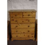 Six Pieces of Modern Pine Bedroom Furniture, To include a chest of drawers and bedside cabinets, (