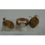 9ct Gold Opal Ladies Ring, circa late 19th / early 20th century, Stamped 9 and 375, Hallmarks for
