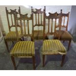 Set of Four Arts & Crafts Oak Dining Chairs, 113cm high, Also with a similar Arts & Crafts oak