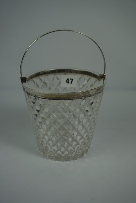 Edward VII Silver Mounted Glass Ice Bucket, Hallmarks for John Grinsell & Sons, London 1903-04, - Image 5 of 12