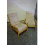 Pair of Fireside Armchairs, 82cm high, (2)
