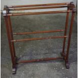 Mahogany Towel Rail, circa late 19th / early 20th century, 88cm high, 79cm wide, 24cm deep