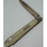 Victorian Silver Bladed Fruit Knife, Hallmarks for Thomas Marples, Sheffield 1868-69, having a