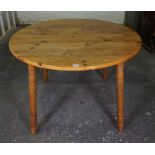 Pine Circular Table, 74cm high, 103cm wide