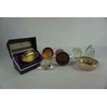 Five Boxes of Sundry China, Glass and Plated Wares, to include Hornsea pottery, table lighters,