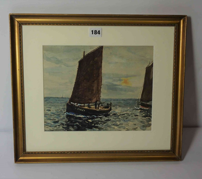 John Chambers (British 1852-1928) "Storm King off Shields Harbour" Watercolour, unsigned, - Image 2 of 3