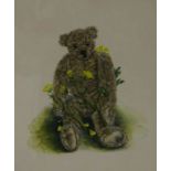 Jane Harbottle (British, B.1963) "Humphrey Buttercup Bear", gouache on watercolour board, signed,