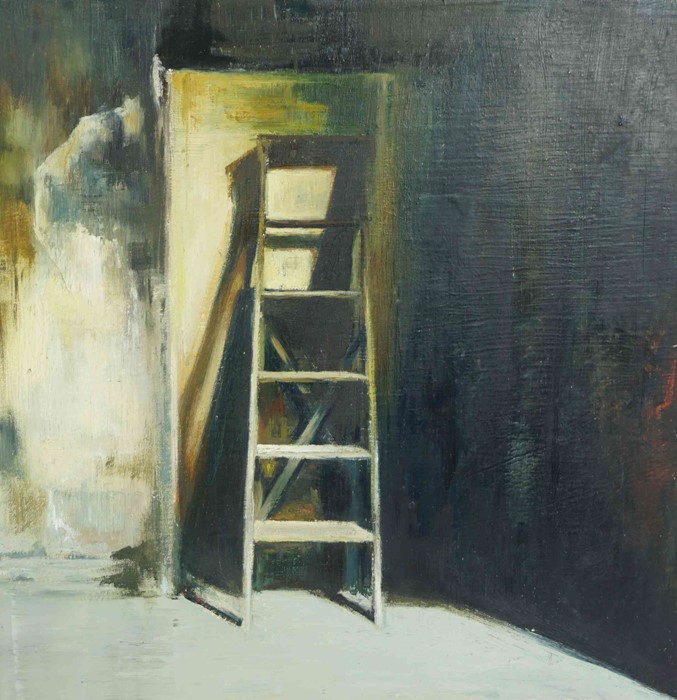 Lindsay Turk BA(Hons) MFA (British, B.1977) "Old Wooden Ladder", oil on board, signed and titled - Image 3 of 4