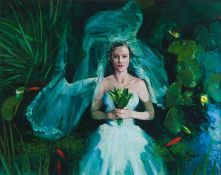 George Donald RSA RSW (Scottish, B.1943) "Ophelia In My Pond", acrylic on linen board, signed