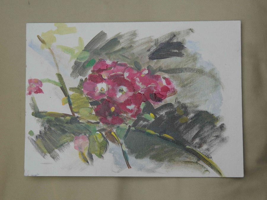 Selina Wilson (British, B.1986) "Wild Roses", acrylic on canvas, signed to lower left, titled, - Image 5 of 7