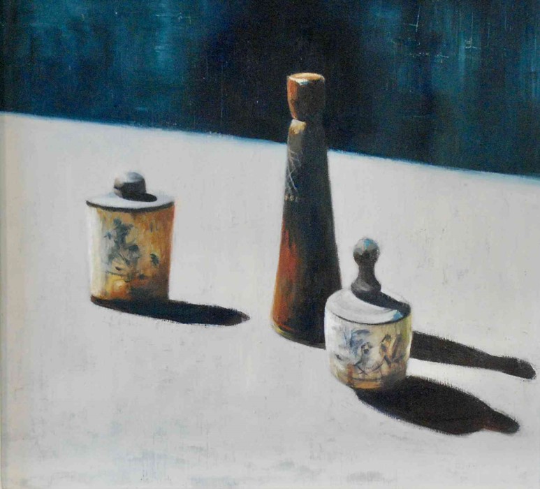 Lindsay Turk BA(Hons) MFA (British, B.1977) "If Only We Could Bottle Time", oil on board, signed and