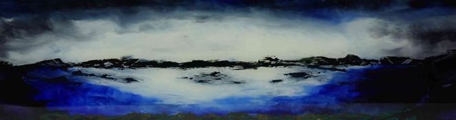 Ken Cowins (English, B.1955) "Uist", oil on glass, signed to lower left on glass, certificate of