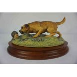 D.Geenty, "Border Terrier with Hedgehog" Border Fine Arts Figure Group, 8cm high, With box