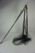 Hardy,s of Alnwick, Fishing Net, Having a Metal pole, Decorated with Brass mounts, Pole 79cm long,