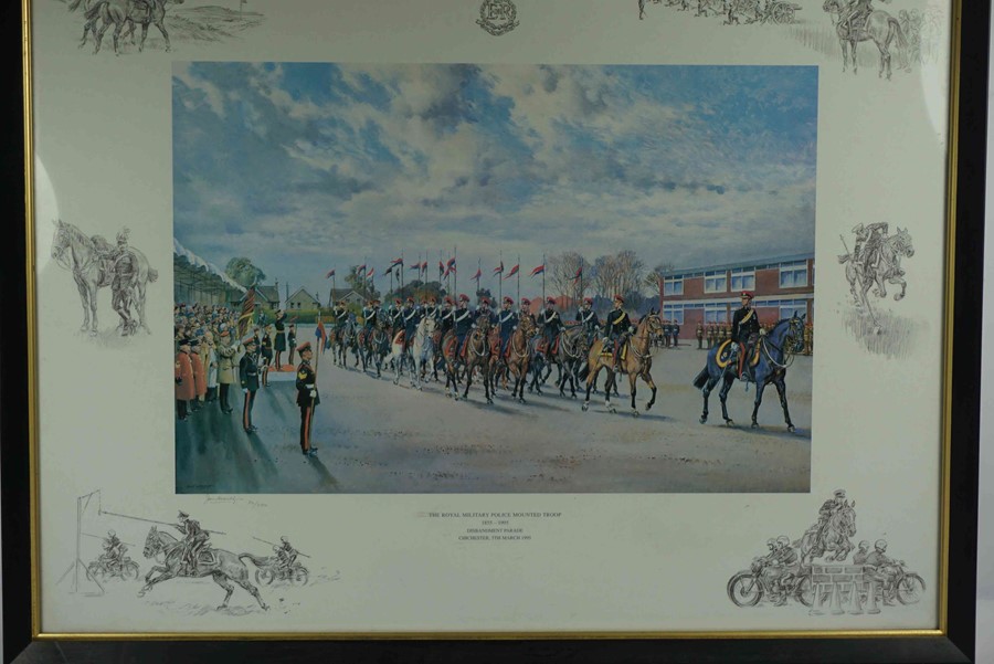 Quantity of Prints, To include a Limited Edition Print of the Royal Military Police Troop, Signed in - Image 4 of 9