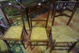 Lancashire Style Ladder Back Chair, circa late 19th / early 20th century, Having a woven Rush