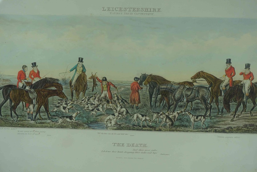 Set of Four Hunting Prints, Leicestershire, Titled "Symptoms of a Skurry in a Pewy Country" "The - Image 4 of 4