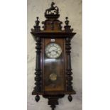 Vienna Wall Clock, circa early 20th century, Having a Twin Train movement, Horse surmount to the