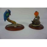 Russell Willis, "Kingfisher on Branch" Border Fine Arts Figure Group, Model no A0653, 9cm high, Also