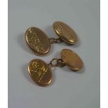 Two 9ct Gold Cufflinks, Stamped 375, Gross weight 3.8 grams, (2)